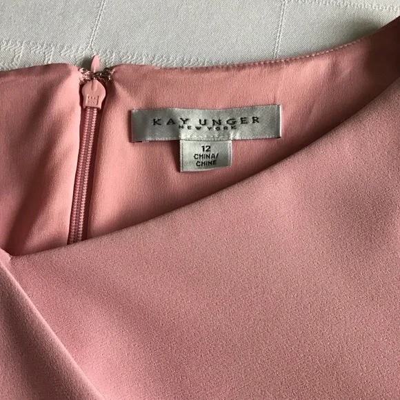 Kay Unger Long Sleeves Margerite Pleated Column Gown Size 12 - Picture 12 of 15